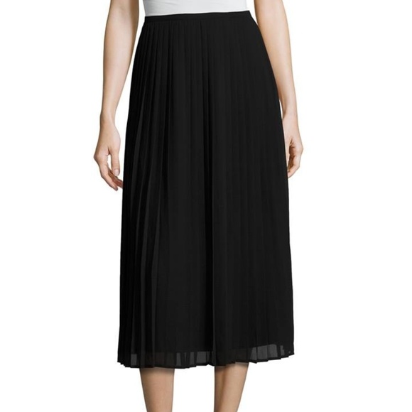 Hobbs Ltd Santiago Black Pleated A Line Skirt